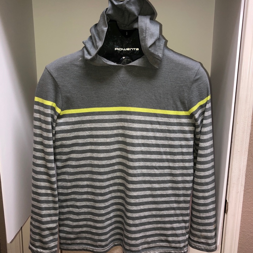 GAP Kids Boys L Hoodie Striped Grey